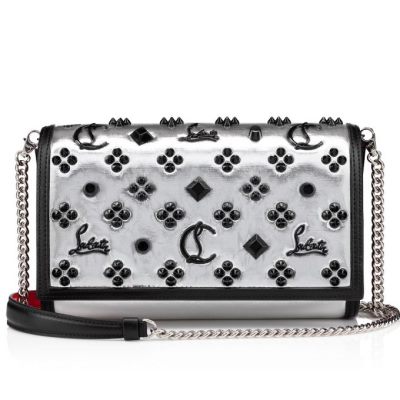 Bolsa Cruzadas Paloma Clutch Christian Louboutin Mujer - Plateados/Negros - 1210662J323